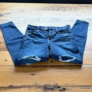 AE Outfitters Curvy Hi-Rise Jegging Dark Blue Ne(x)t Level Stretch - Size 8